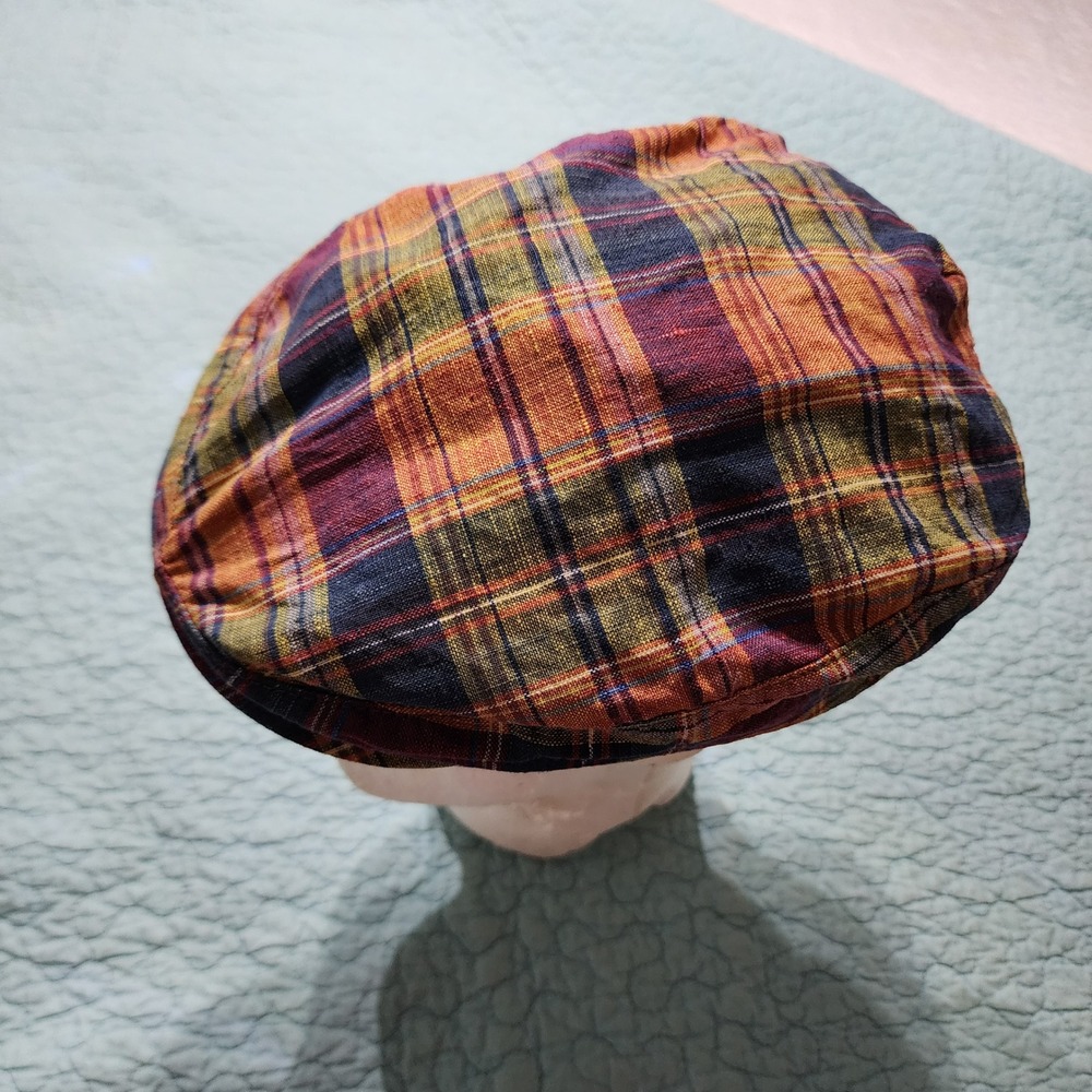 Country Gentleman Plaid Flat Cap Made in USA Multi Color Ivy Driving Hat